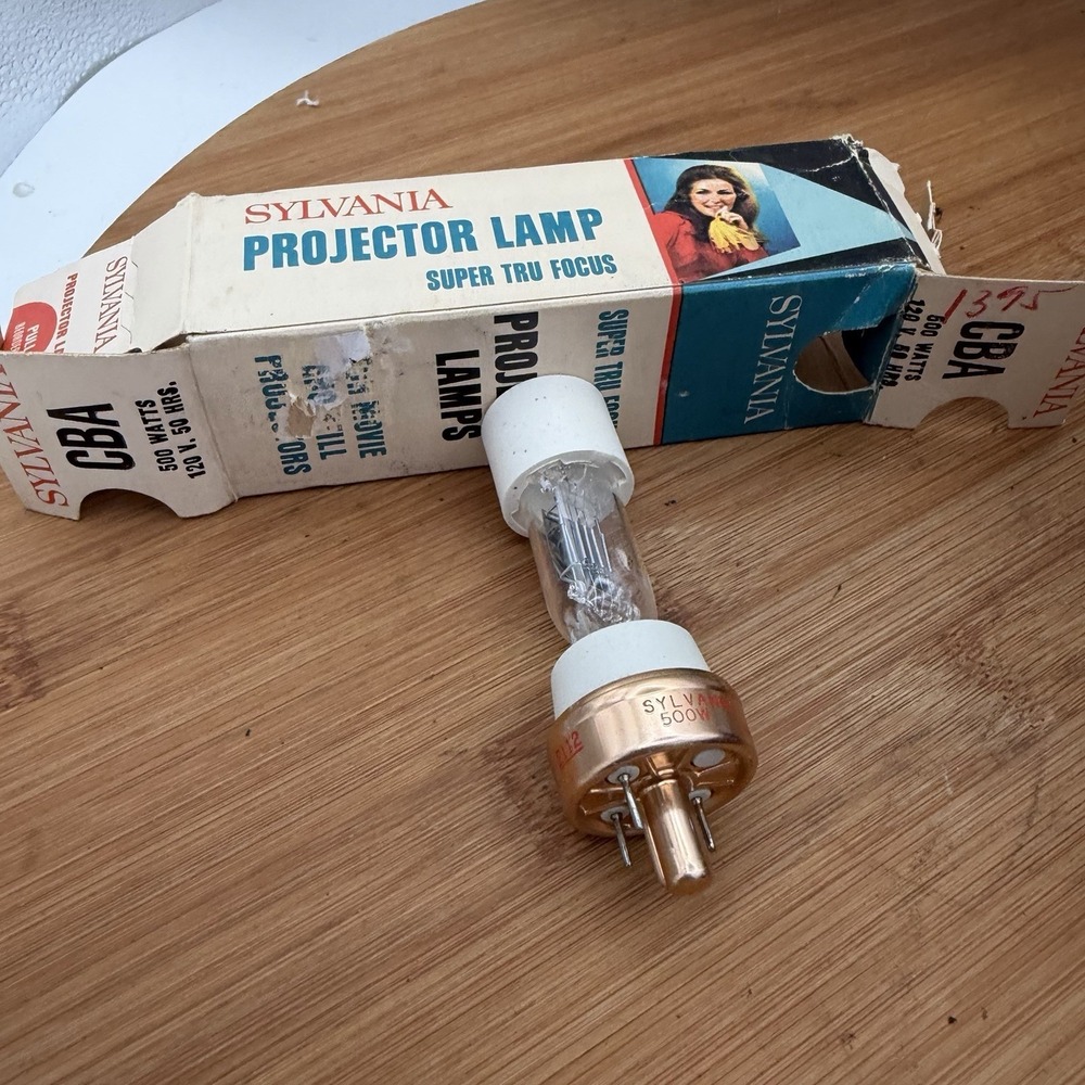 Vintage SYLVANIA PROJECTOR LAMP SUPER TRU FOCUS CBA 500W 120V - Made in USA